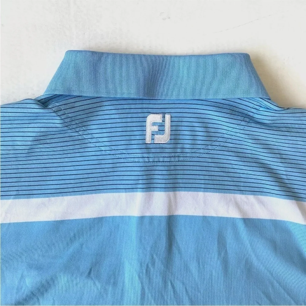 FootJoy FJ Performance Golf Polo Shirt Mens XL Blue Short Sleeve - Picture 4 of 8